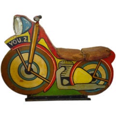 Vintage EARLY 20THC ORIGINAL PAINTED MOTOR CYCLE FROM A MERRY GO ROUND
