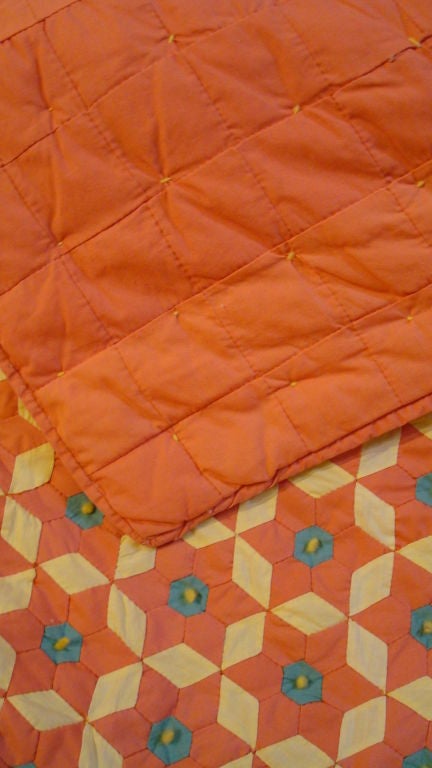 Cotton 1930'S MINI-PIECED HAND PIECED AND TIED COMFORTER QUILT