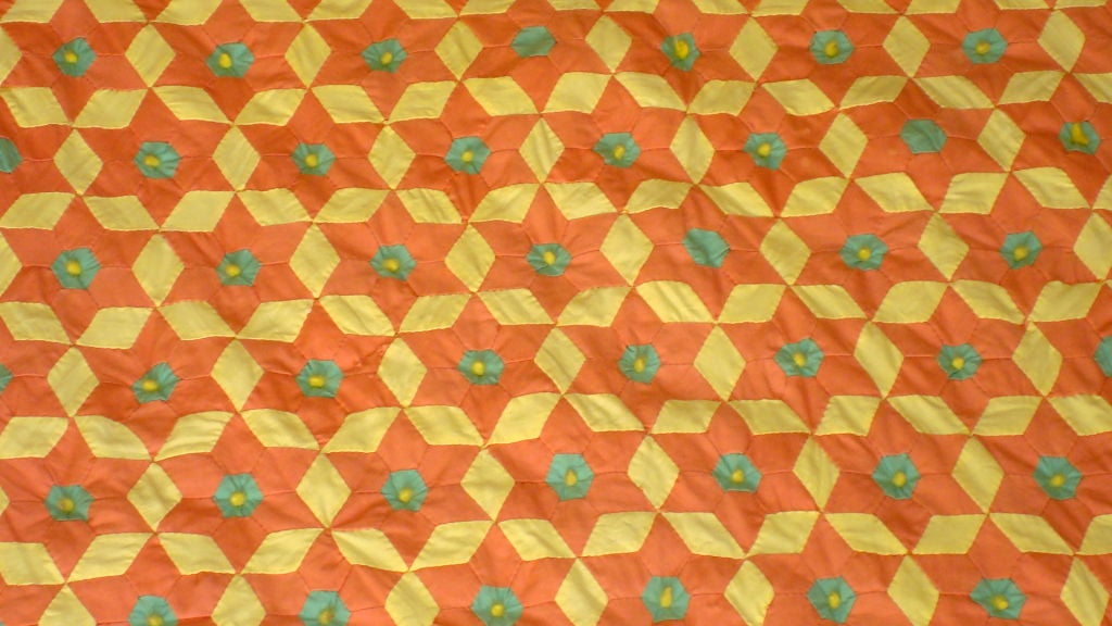 American 1930'S MINI-PIECED HAND PIECED AND TIED COMFORTER QUILT