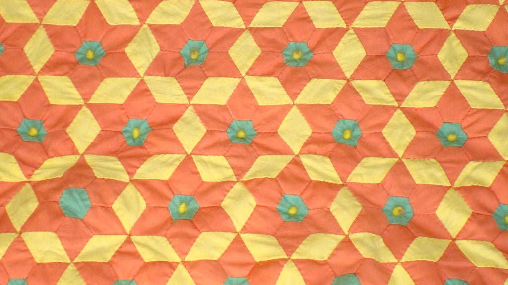 1930'S MINI-PIECED STARS & HAND PIECED AND TIED QUILT. GREAT CONDITION AND SIZE. GREAT WORK.