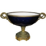 Bronze Mounted Cobalt Blue Compote