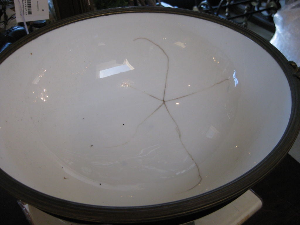 Bronze Mounted Cobalt Blue Compote