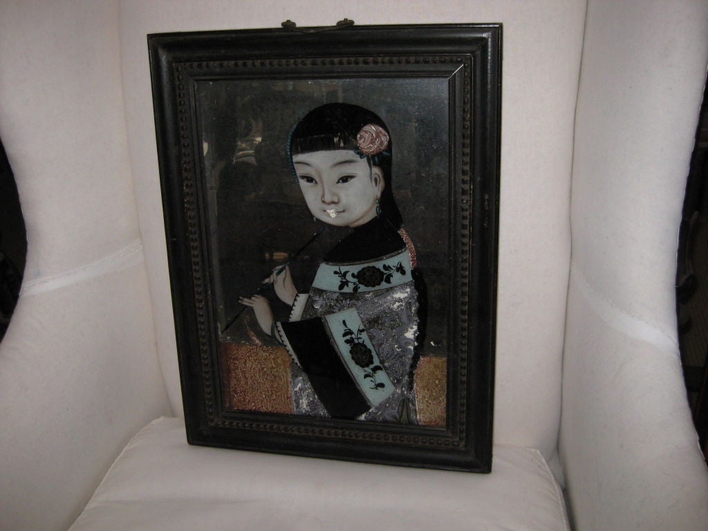 Reverse Painted Chinese Export Picture