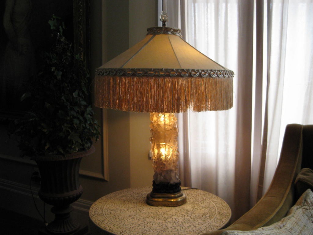 20th Century Stunning Early 20th C Carved Rock Crystal Lamp For Sale