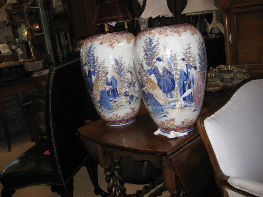 Pair of 19th C Japanese Vases