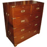 Classic 19th C Campaign Chest of Drawers