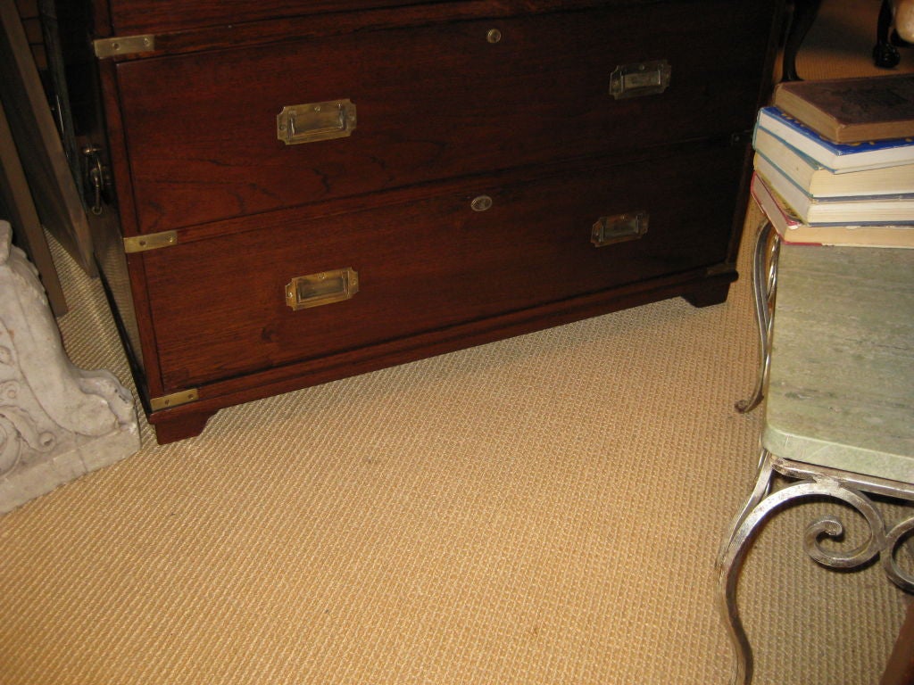 English Classic 19th C Campaign Chest of Drawers