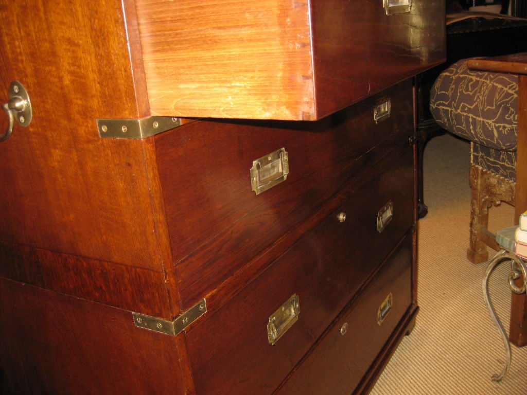 Wood Classic 19th C Campaign Chest of Drawers