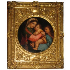 19th C Painting of Raphael Santi's Madonna Della Sedia