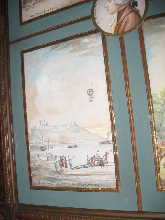 French A Fine Suite of Four Watercolors depicting Ballooning For Sale