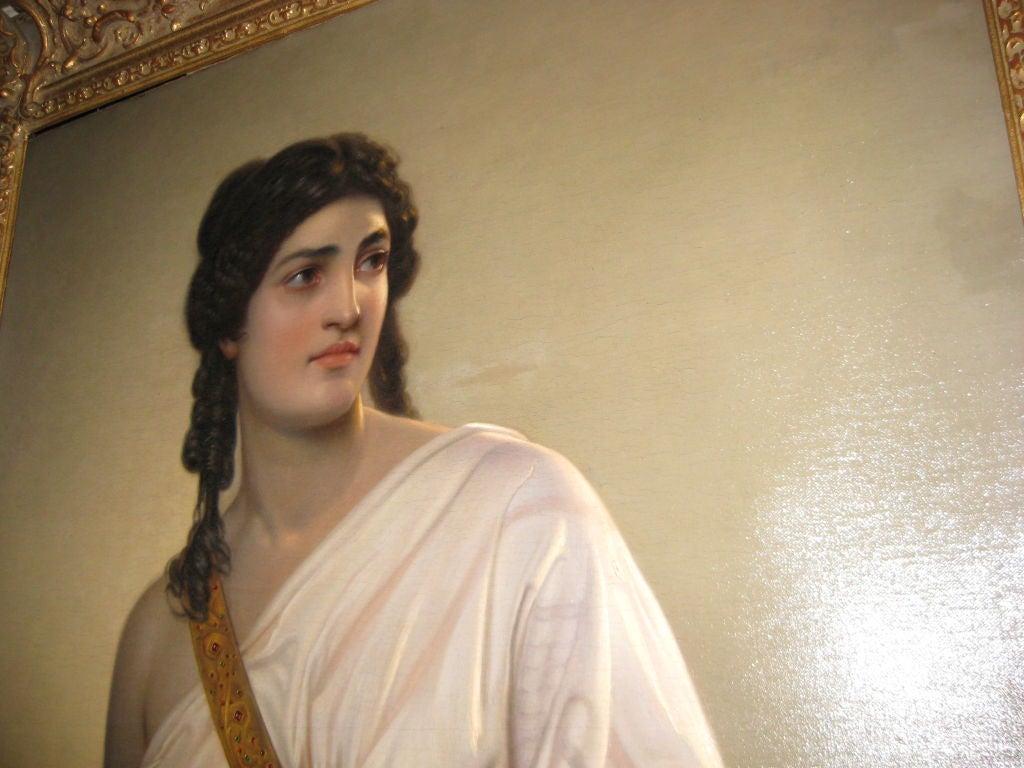 Canvas Large Painting of Judith by August Riedel For Sale