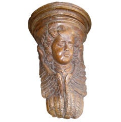 Large Carved Angel Corbal in Oak