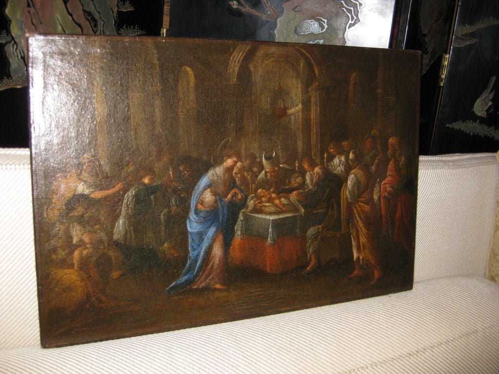 Italian Religious  Oil Painting For Sale