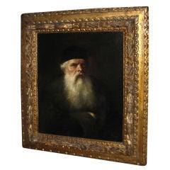 Beautiful early gilt wood frame with Oil Painting