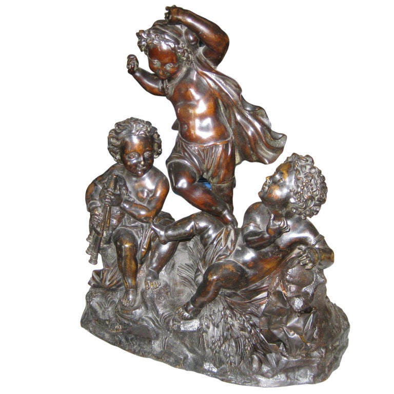 Late 19th C Figural Bronze Group For Sale