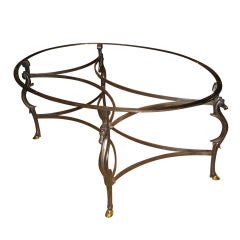 Unusual Steel and Brass Horse Head & Hoof Oval Table