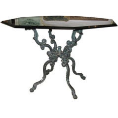 Octagonal Glass Table with  Iron Base