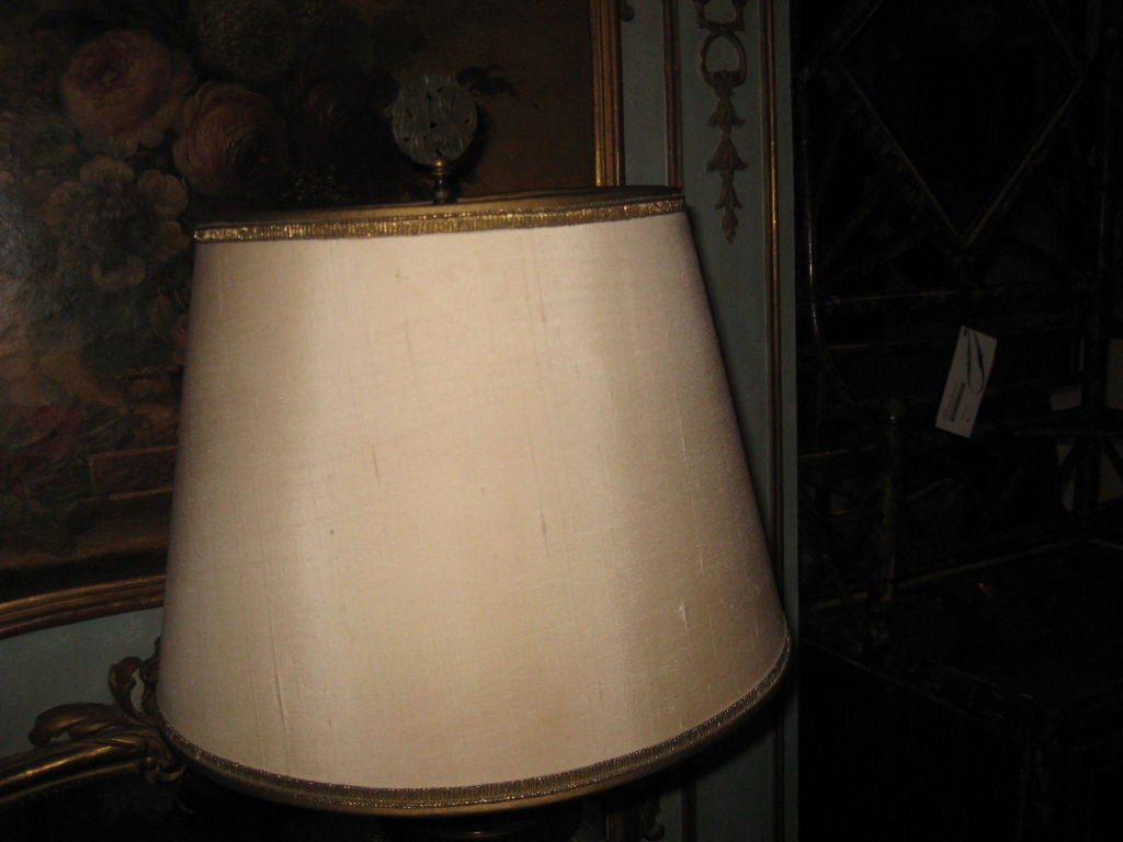 20th Century Asian Style Celedon Lamp With Figures For Sale