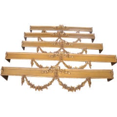 Vintage Set of Five French Style Giltwood Valances