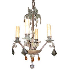 Small Floral and Crystal Chandelier