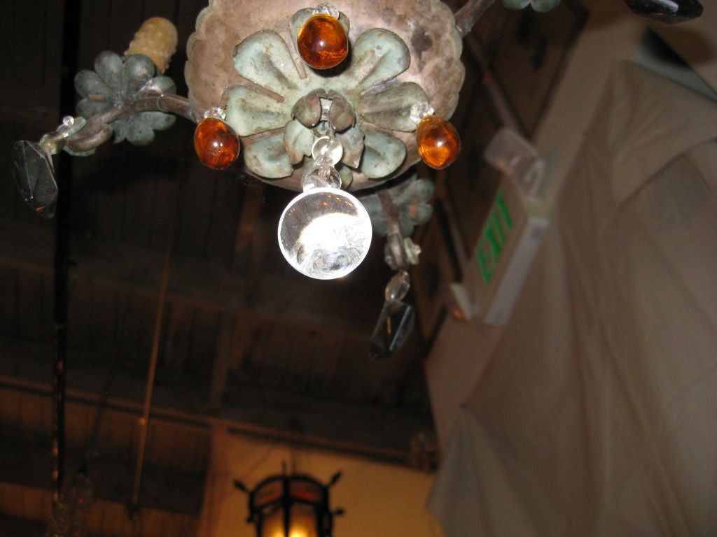 Small Floral and Crystal Chandelier