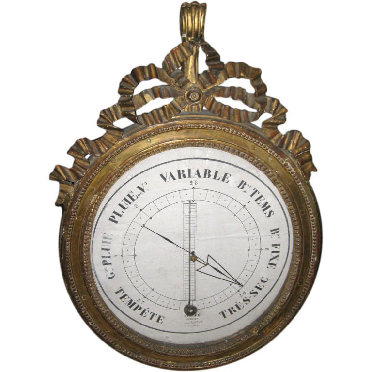 Large Antique French Barometer For Sale