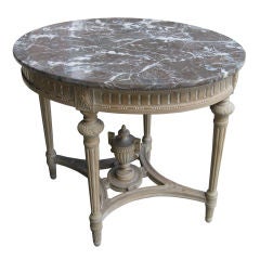 Oval French Style Center Table with Marble Top
