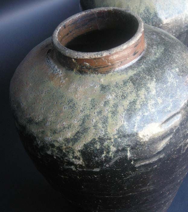 Glazed Antique Japanese Wine Storage Pots