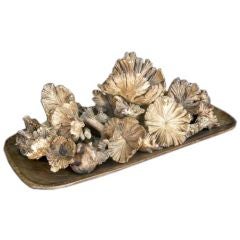Antique Tray With Mushrooms