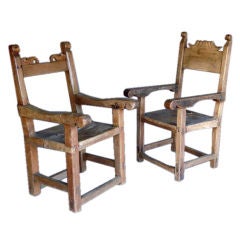 Pair of Beautiful Rustic Cofradia Chairs