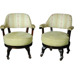 Vintage Four Framed and Upholstered Swivel Montiverdi Young Chairs