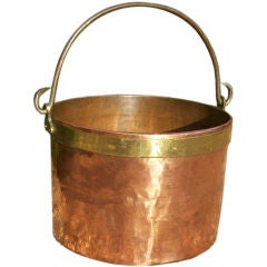 19th Century Belgian Polished Copper Kindling Bucket