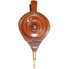 18th c. English Bellows with Roundel Carving