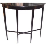 Custom Ebonized Demilune Console on Tapered Legs 6