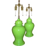 Modern Green Ginger Jar Lamps