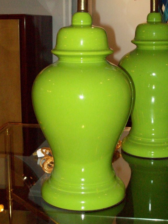 Modern Green Ginger Jar Lamps