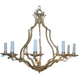 Modern 10 light silver-plated chandelier