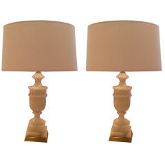 A Pair Marble Urn Lamps