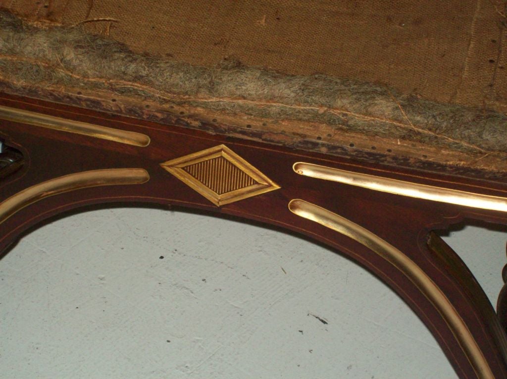 Brass-Inlaid Neoclassical Sleigh Bench