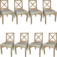 A set of 8 dining chairs with stretcher back