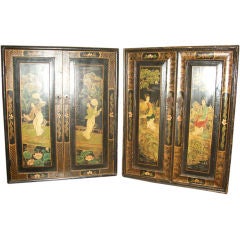 A Stunning Pair Hand-Painted Chinese Cabinets