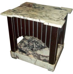 Unusual Marble-Top Table in the Deco Manner on Marble Plinth
