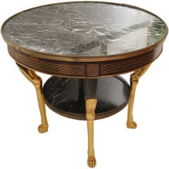 A spectacular marble-top gueridon table in the neoclassic manner