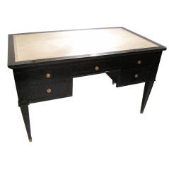 Louis XVI-Style Ebonized Leather Top Desk