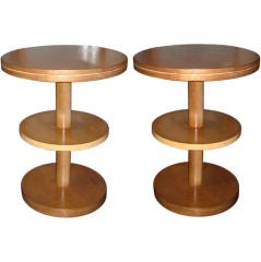 Pair of Early Dunbar 3-tier End Tables by Edward Wormley