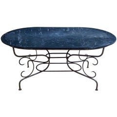 Custom Steel and Marble Dining Table