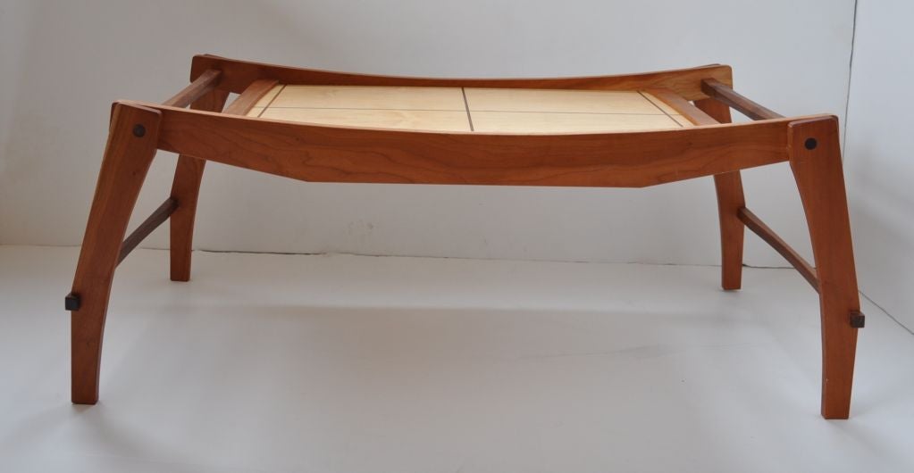 Handmade tea table in wood inlay by Jonah Zuckerman, CityJoinery.