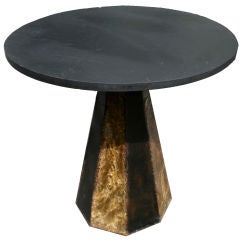 Round Slate Top Side Table by Paul Evans