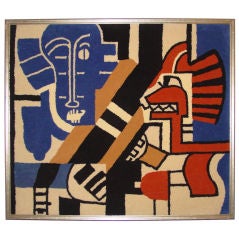 A Modern Wool Tapestry in the manner of Picasso