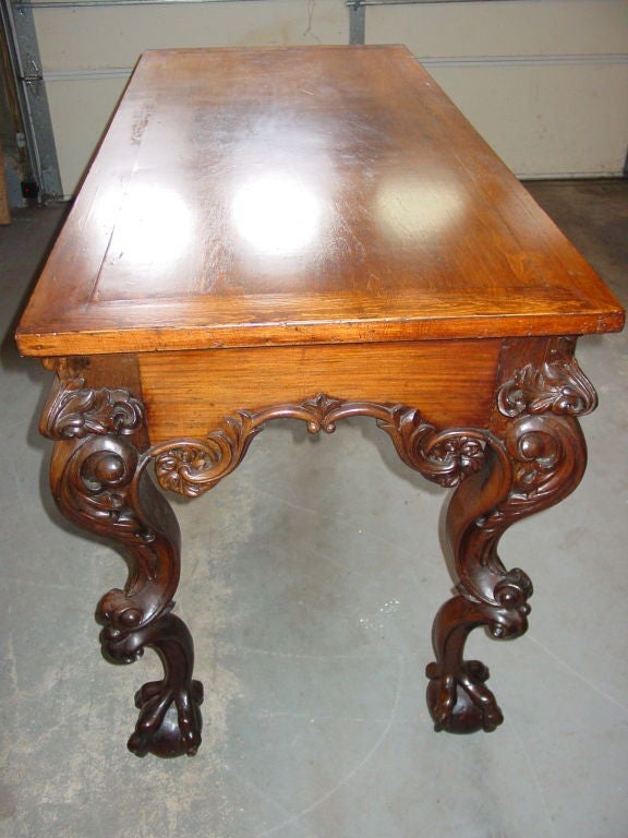 A Rococo Revival Rosewood and Mahogany Pier Table